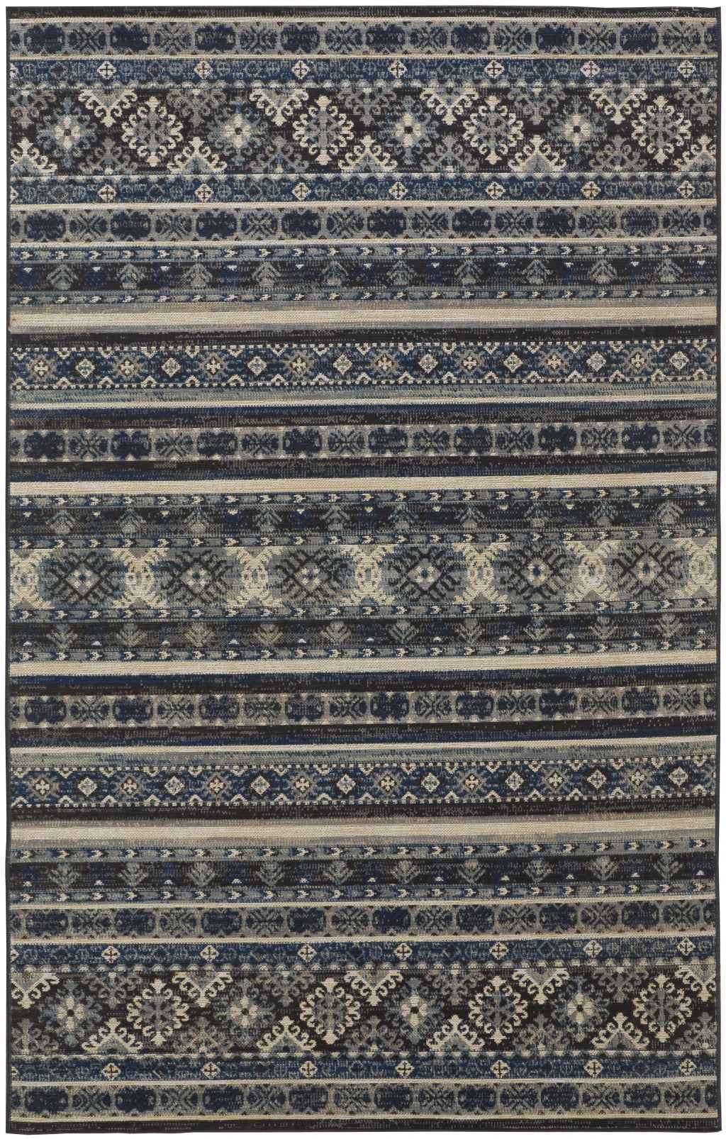 13' X 15' Geometric Power Loom Distressed Area Rug