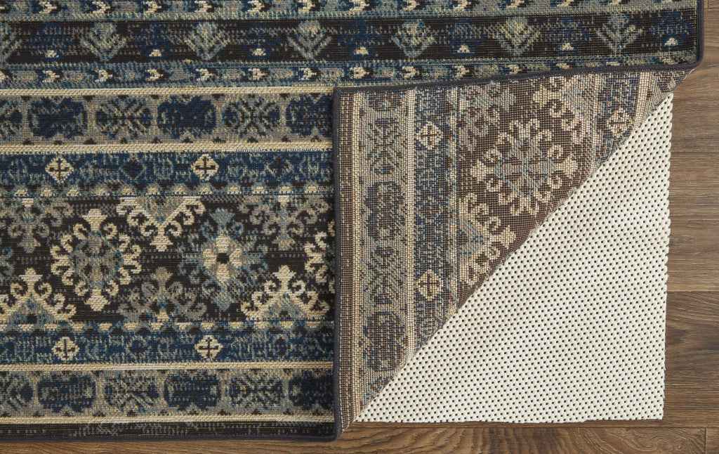 13' X 15' Geometric Power Loom Distressed Area Rug