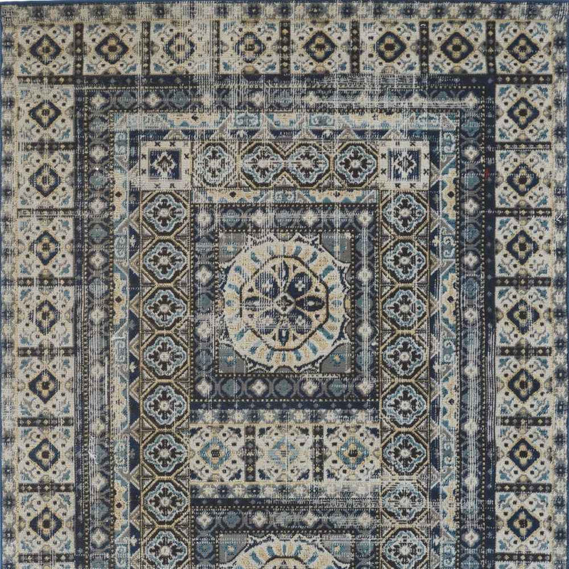 13' X 15' Abstract Power Loom Distressed Area Rug