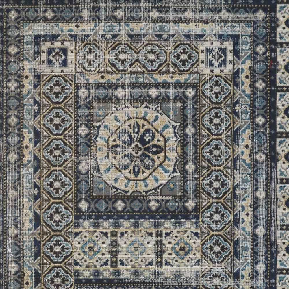 13' X 15' Abstract Power Loom Distressed Area Rug