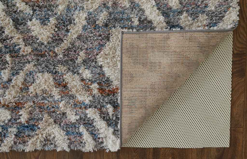 10' X 14' Ivory Gray And Taupe Geometric Power Loom Stain Resistant Area Rug