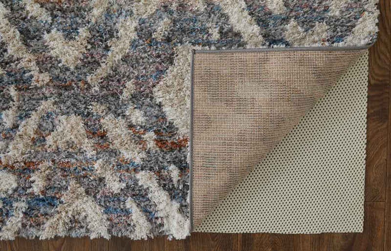 10' X 14' Ivory Gray And Taupe Geometric Power Loom Stain Resistant Area Rug