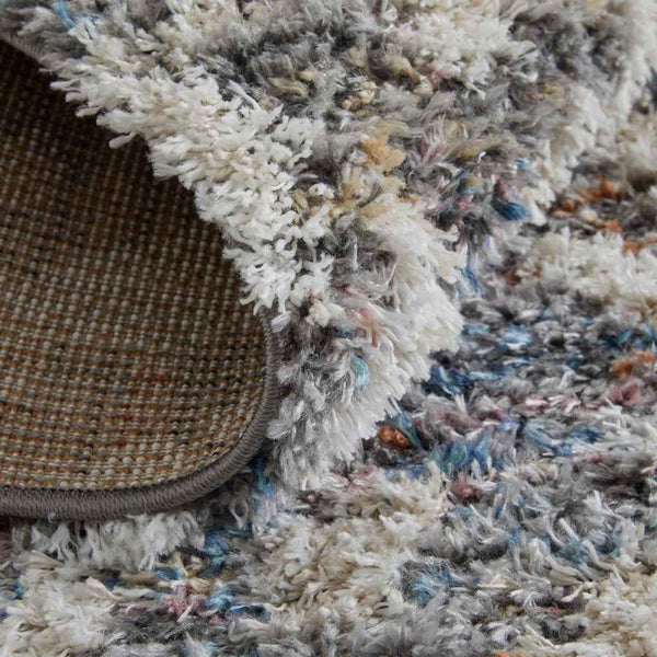 8' Ivory Gray And Taupe Geometric Power Loom Stain Resistant Runner Rug