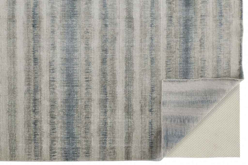 8' X 10' Gray Blue And Green Abstract Hand Woven Area Rug