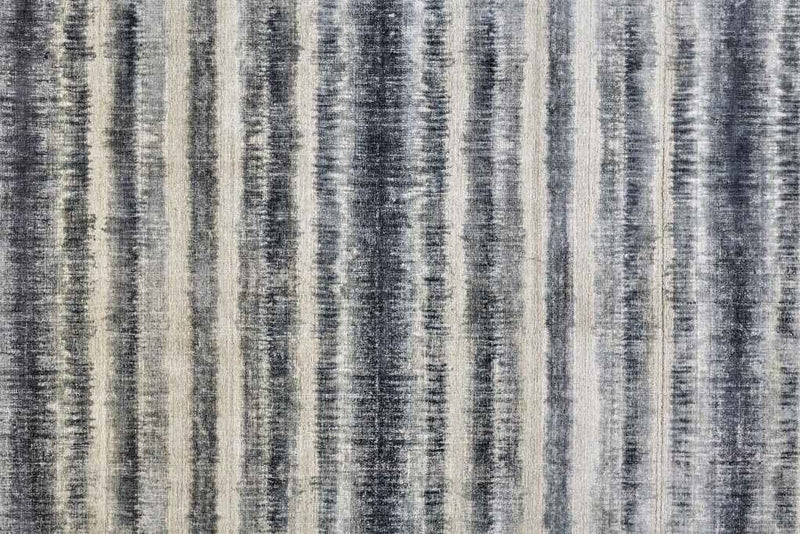 5' X 8' Ivory And Blue Abstract Hand Woven Area Rug