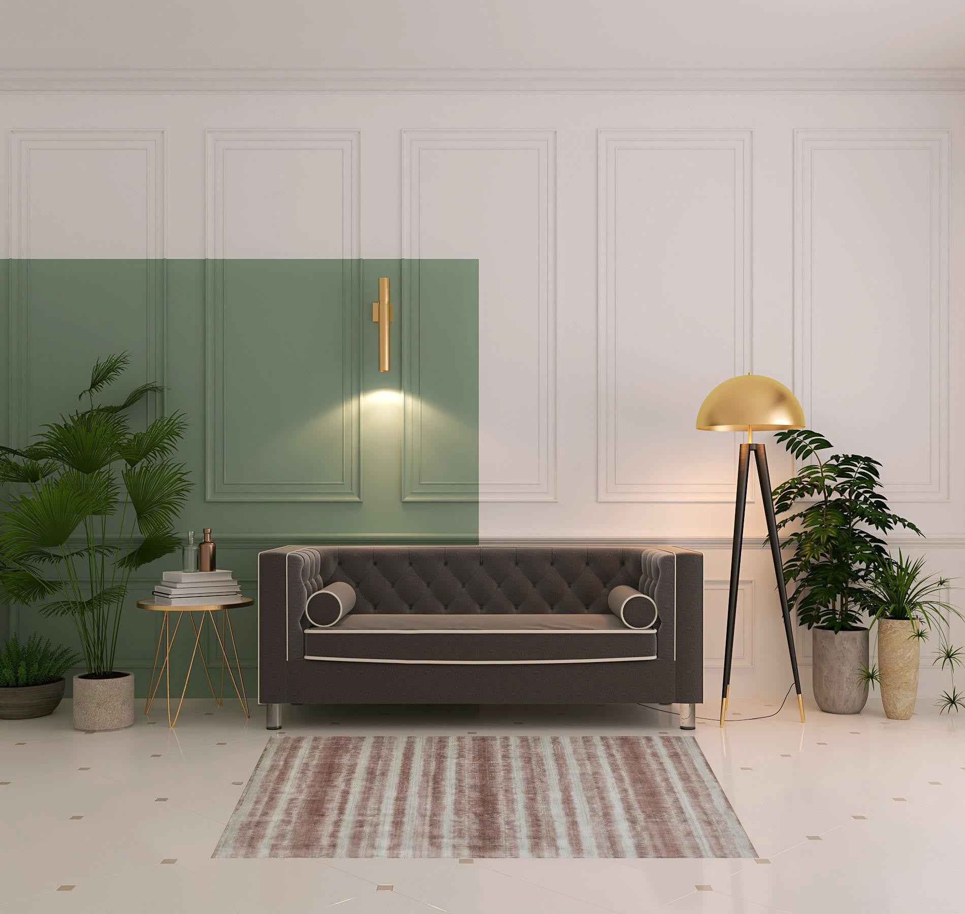 4' X 6' Tan Ivory And Pink Abstract Hand Woven Area Rug