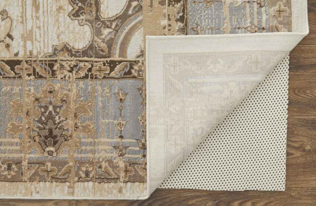 12' X 15' Tan Brown And Gray Power Loom Distressed Area Rug