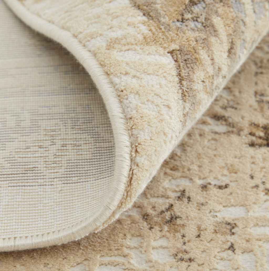 12' X 15' Tan Brown And Gray Power Loom Distressed Area Rug