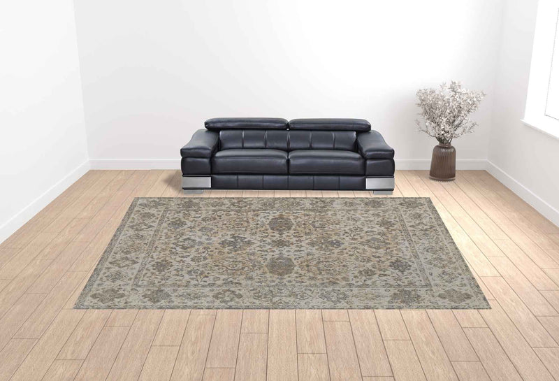 12' X 15' Ivory Tan And Gray Power Loom Area Rug