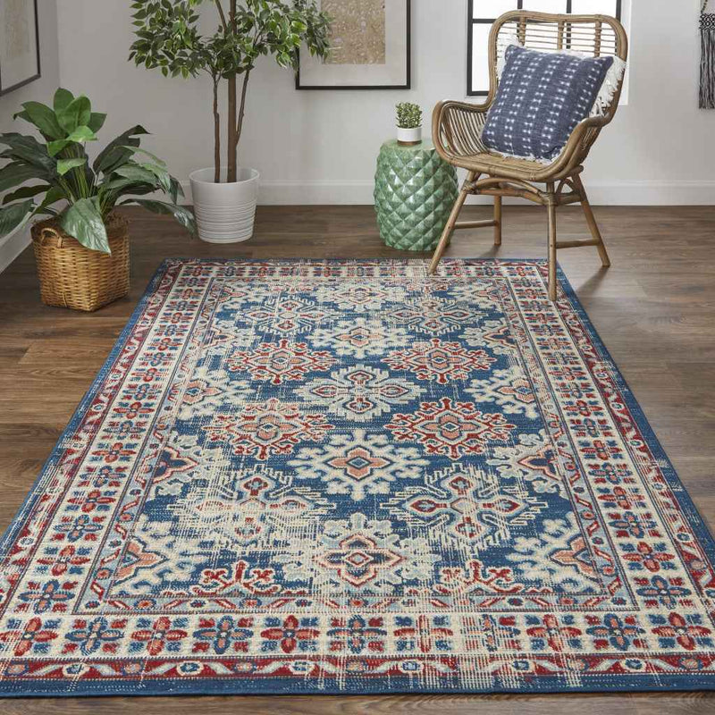 13' X 15' Abstract Power Loom Distressed Area Rug