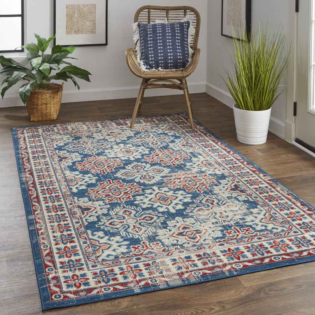 13' X 15' Abstract Power Loom Distressed Area Rug
