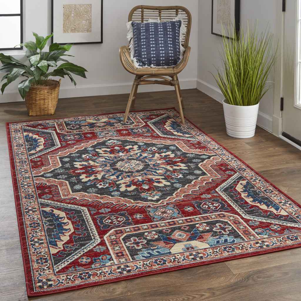 13' X 15' Abstract Power Loom Distressed Area Rug