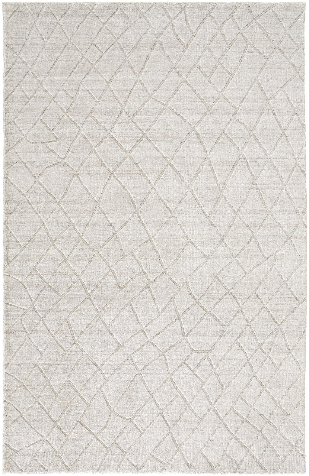 2' X 3' Gray and Ivory Striped Hand Woven Area Rug - Home & Garden