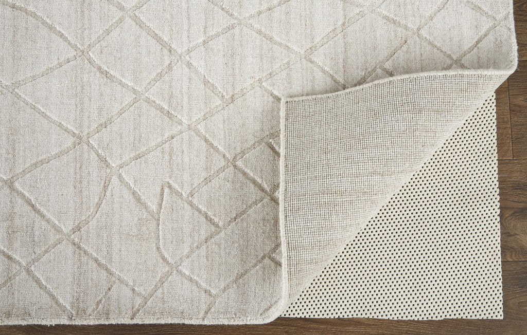 2' X 3' Gray and Ivory Striped Hand Woven Area Rug - Home & Garden