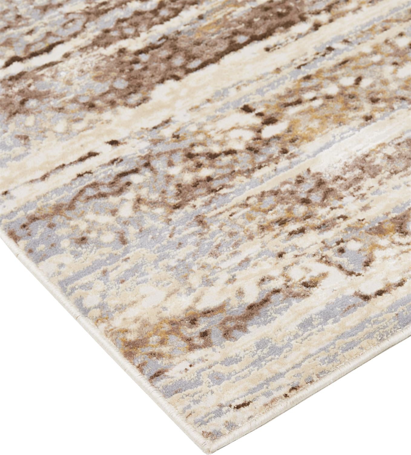 5' X 8' Tan and Ivory Abstract Non Skid Area Rug - Home & Garden