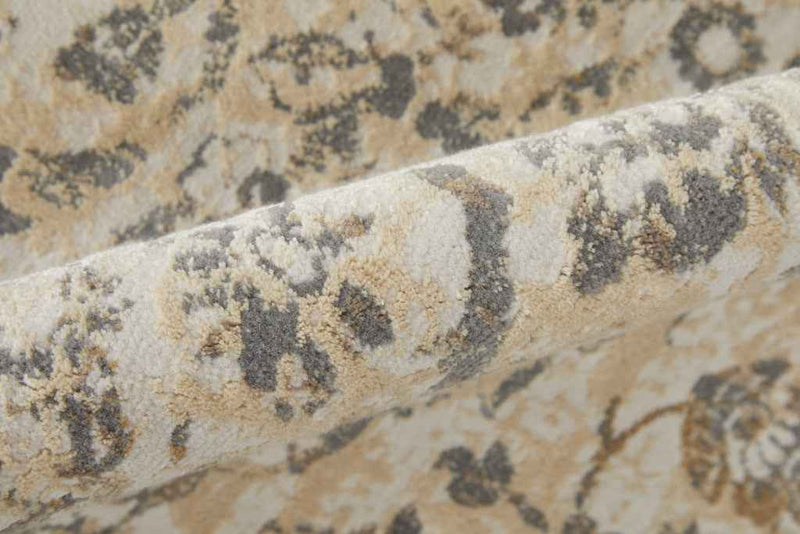 10' X 14' Ivory Tan And Gray Power Loom Area Rug