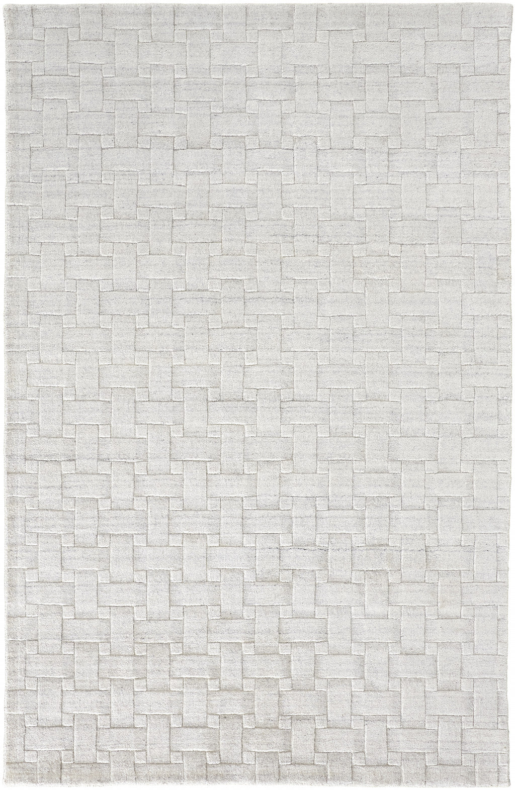 2' X 3' Silver and White Striped Hand Woven Area Rug - Home & Garden