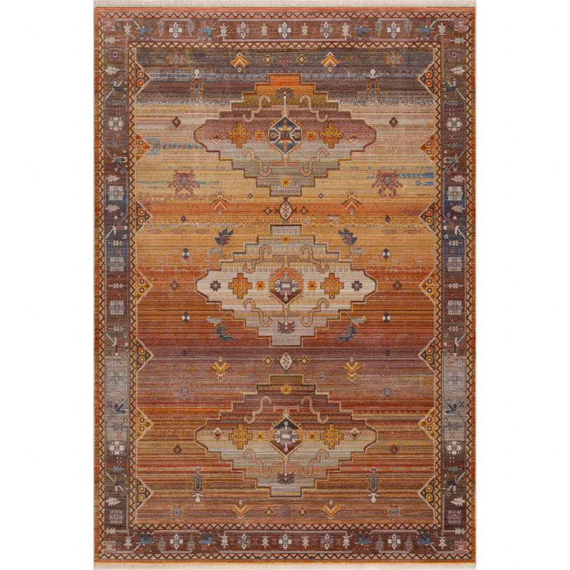 4' X 6' Brown Southwestern Area Rug