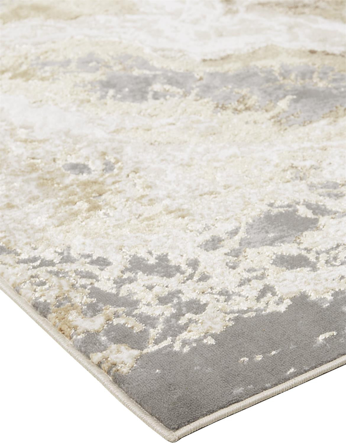 2' X 3' Ivory Tan And Gray Abstract Area Rug - Home & Garden