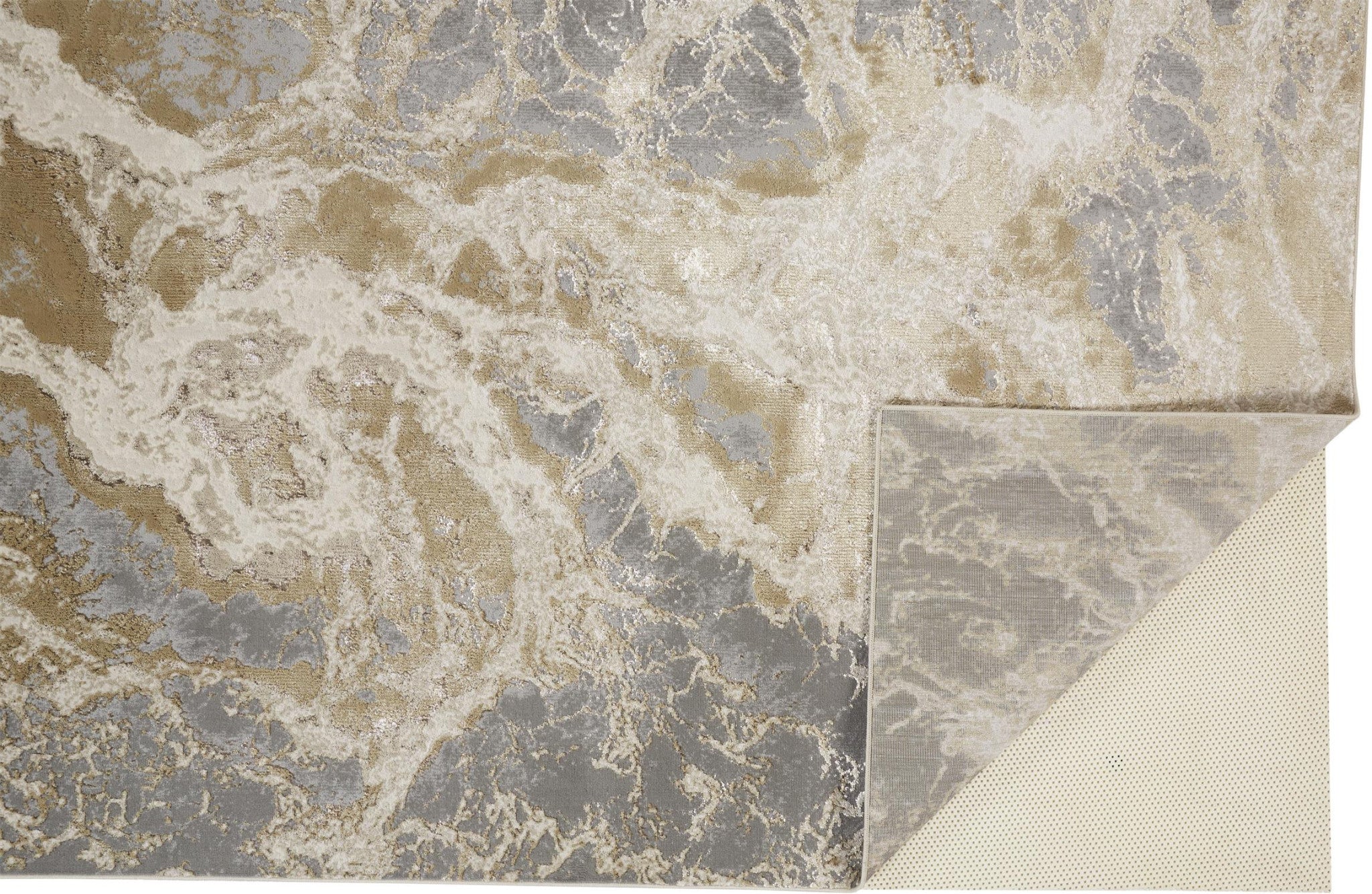 2' X 3' Ivory Tan And Gray Abstract Area Rug - Home & Garden