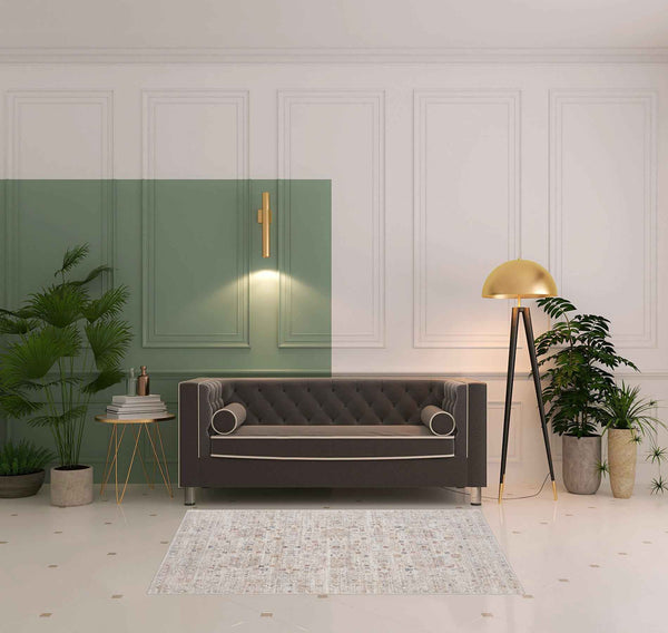 4' X 6' Beige Botanical Area Rug