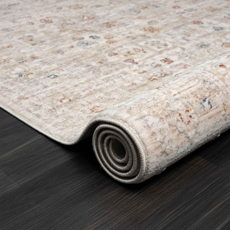 4' X 6' Beige Botanical Area Rug
