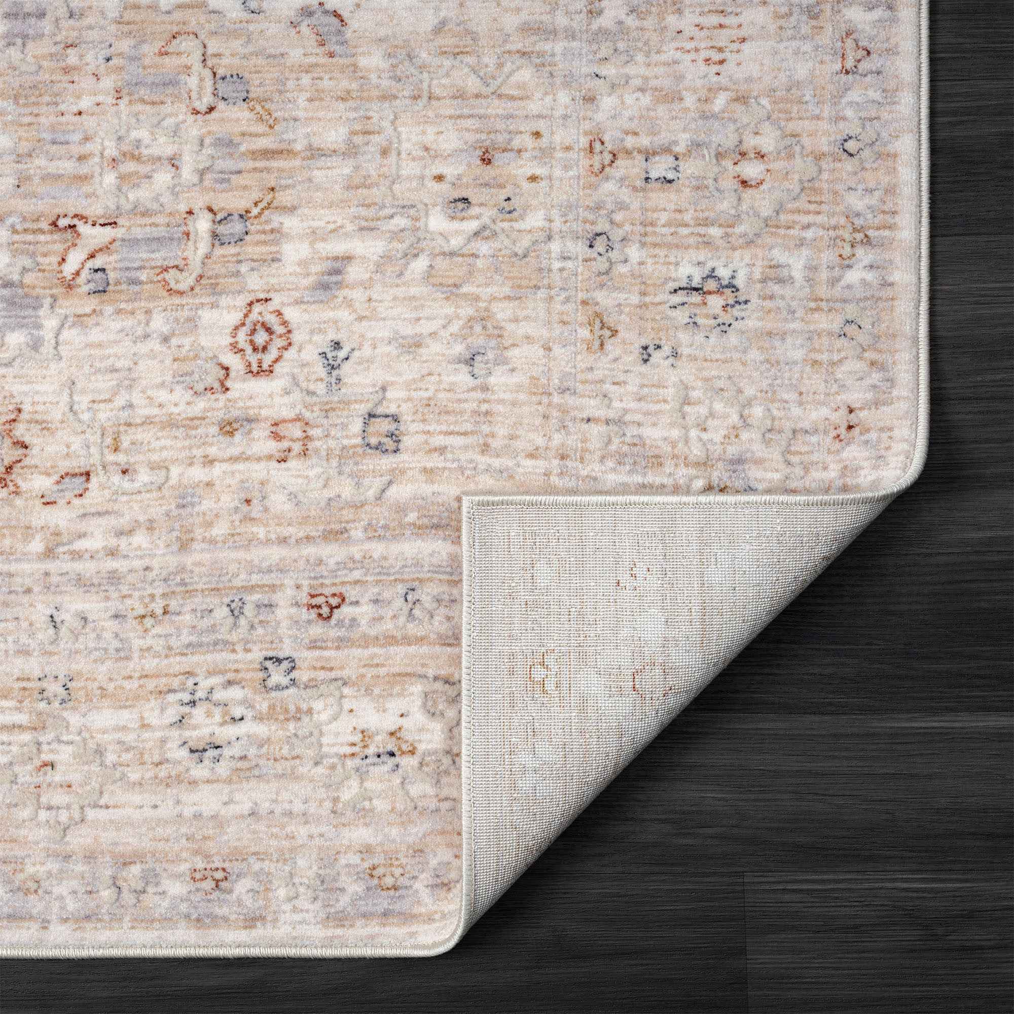 4' X 6' Beige Botanical Area Rug