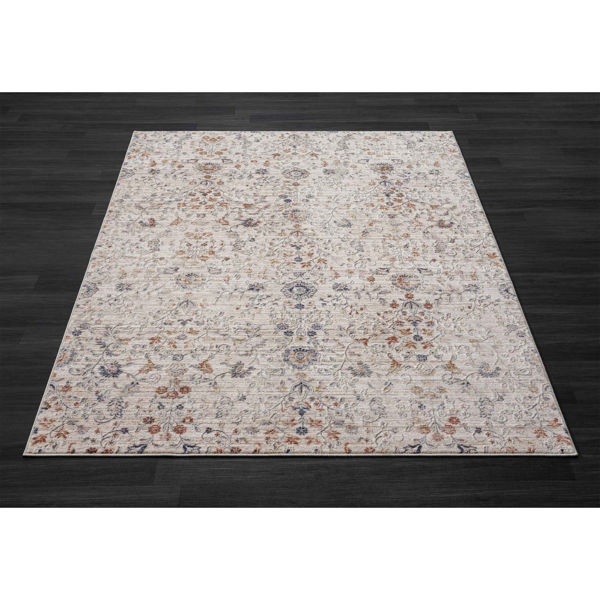 4' X 6' Ivory Floral Area Rug