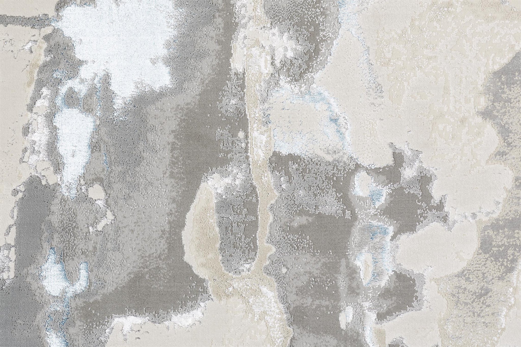 2' X 3' Gray Ivory And Blue Abstract Area Rug - Home & Garden