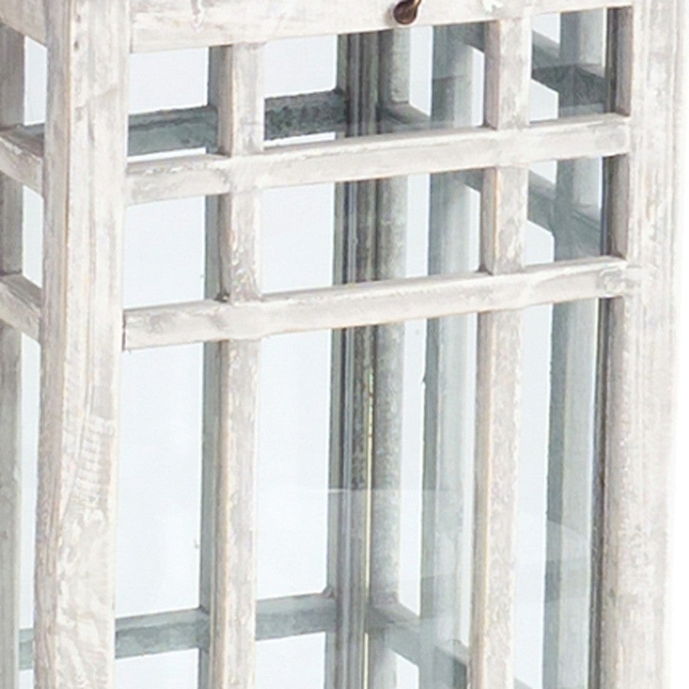 Set Of Two Gray Flameless Lantern Candle Holders Default Title