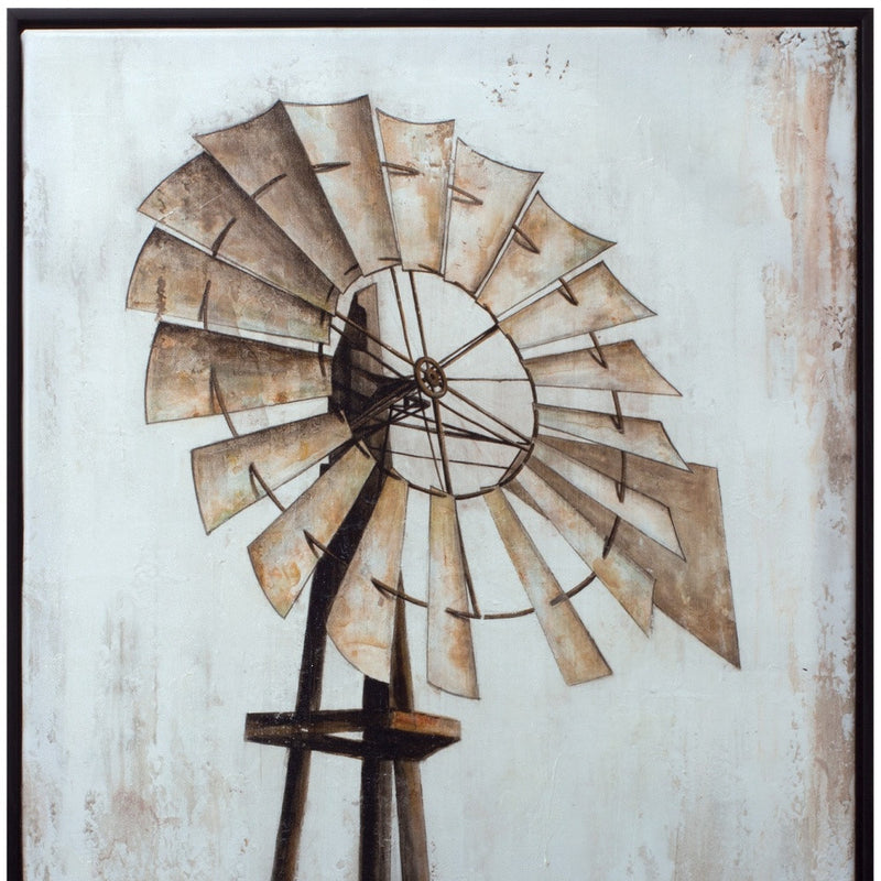Brown Fabric Windmill Wall Decor