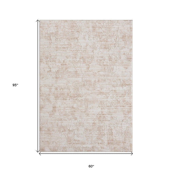 5' X 8' Beige Abstract Area Rug Default Title