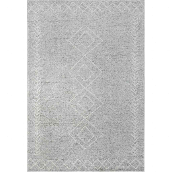 8' X 10' Gray Diamond Area Rug