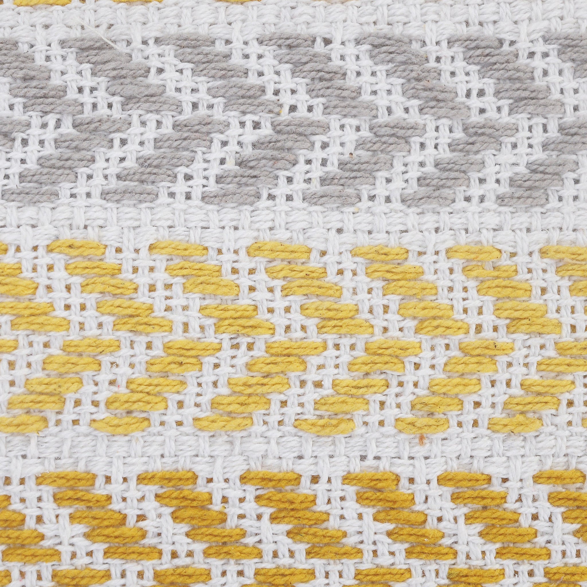 18" X 18" Yellow and White Chevron Cotton Zippered Pillow