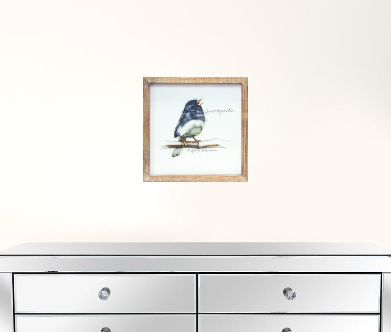 Set Of Four Brown Solid Wood Bird Wall Decor