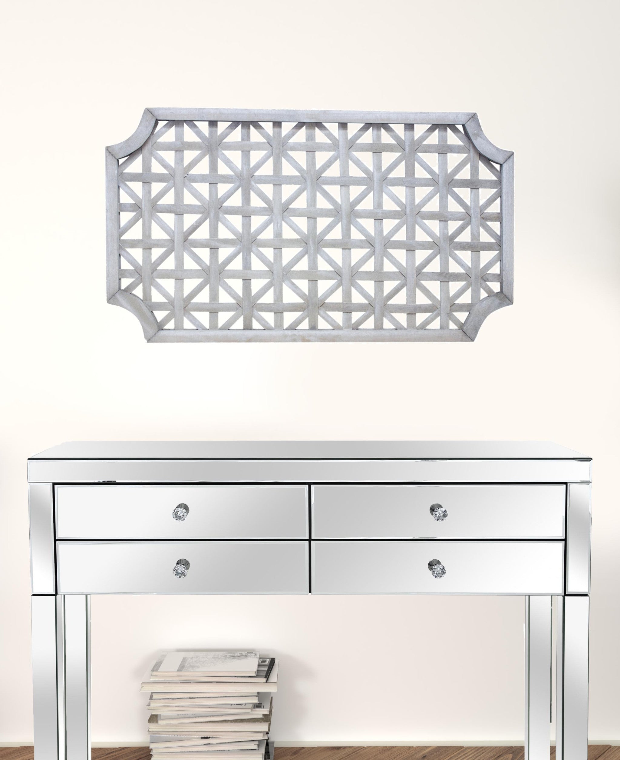 Set of Two 19" X 1" Gray Solid Wood Wall Decor Default Title