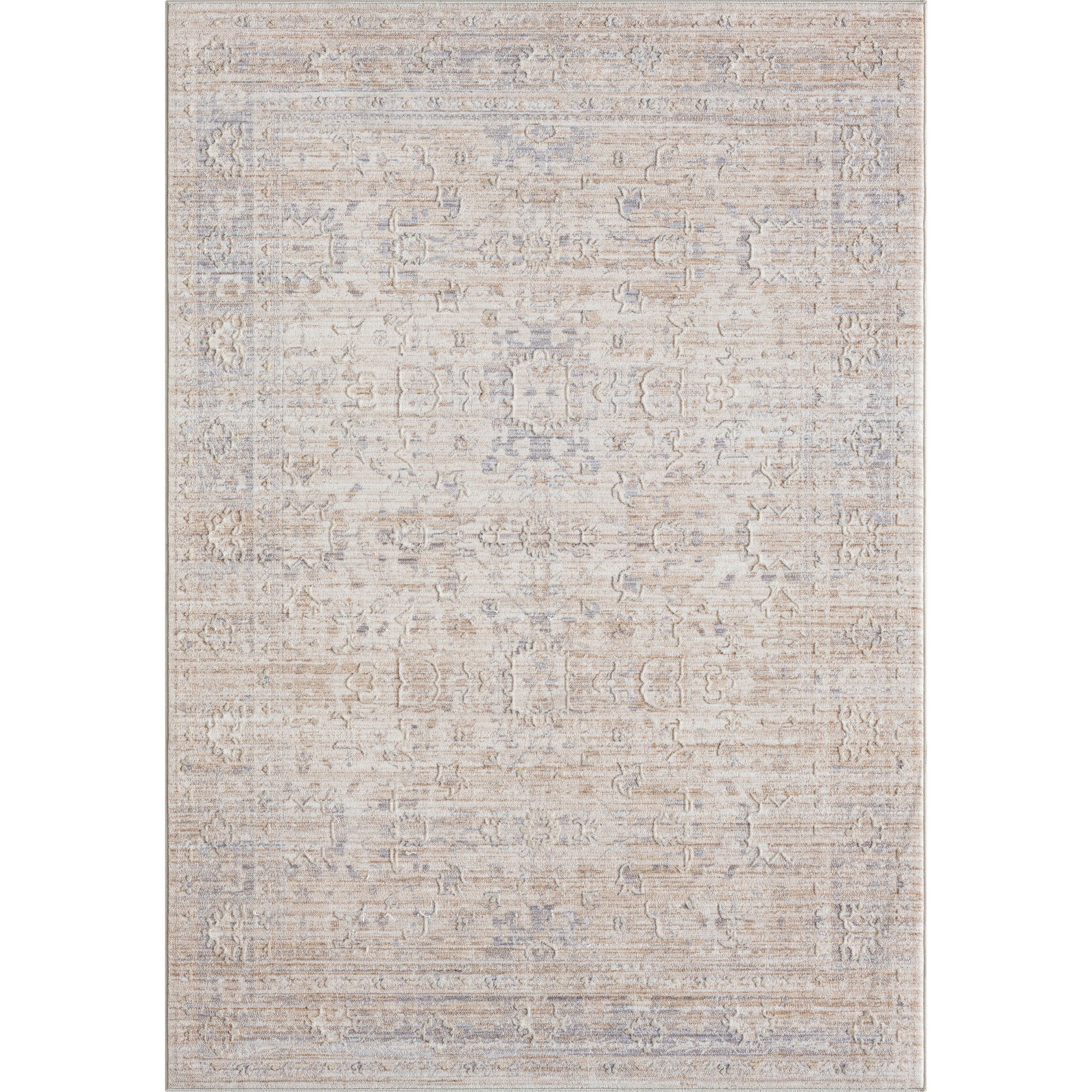 5' X 8' Gray Botanical Area Rug Default Title