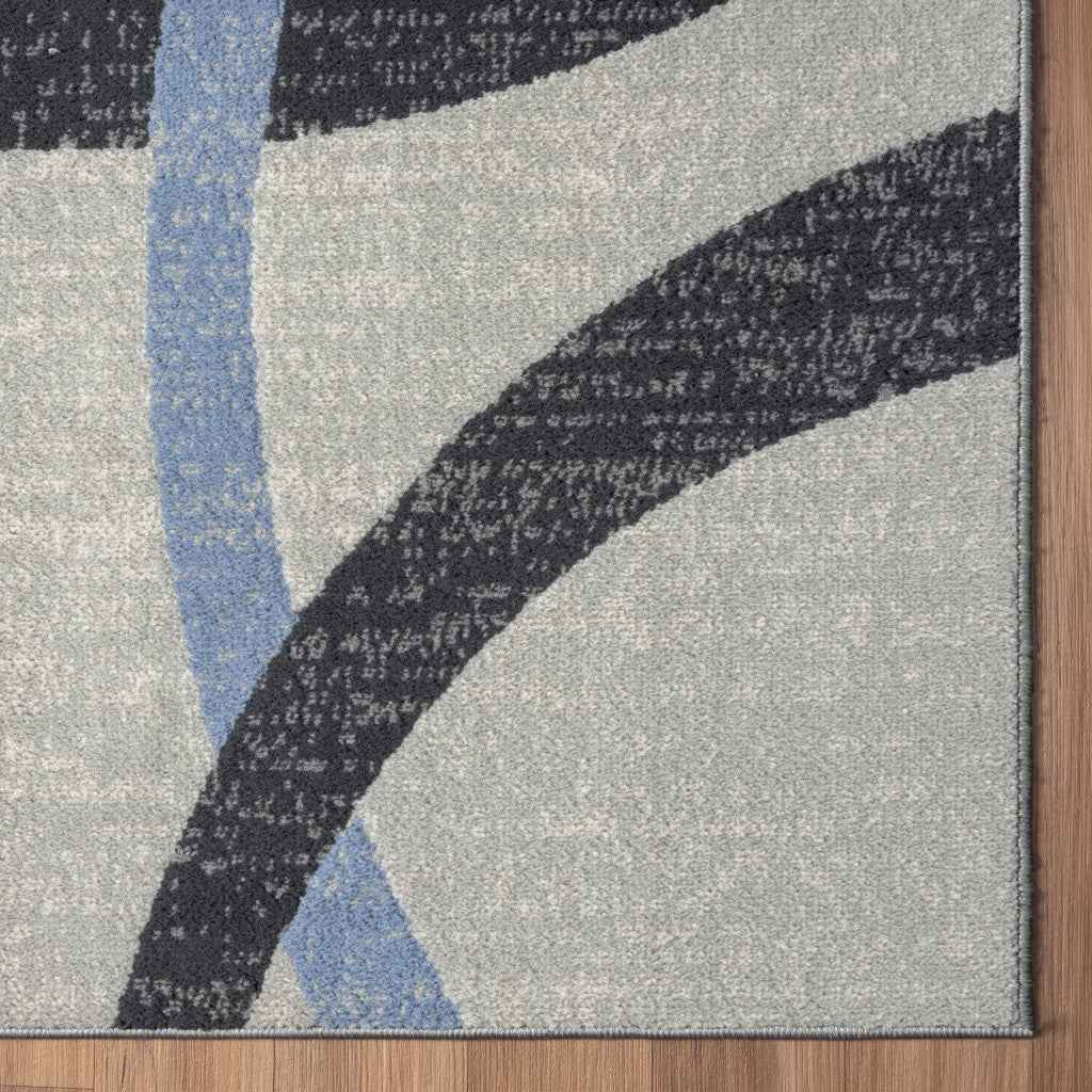 8' X 10' Blue Geometric Area Rug