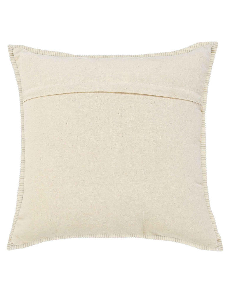 20" X 20" Pastel Green And Cream 100% Cotton Zippered Pillow