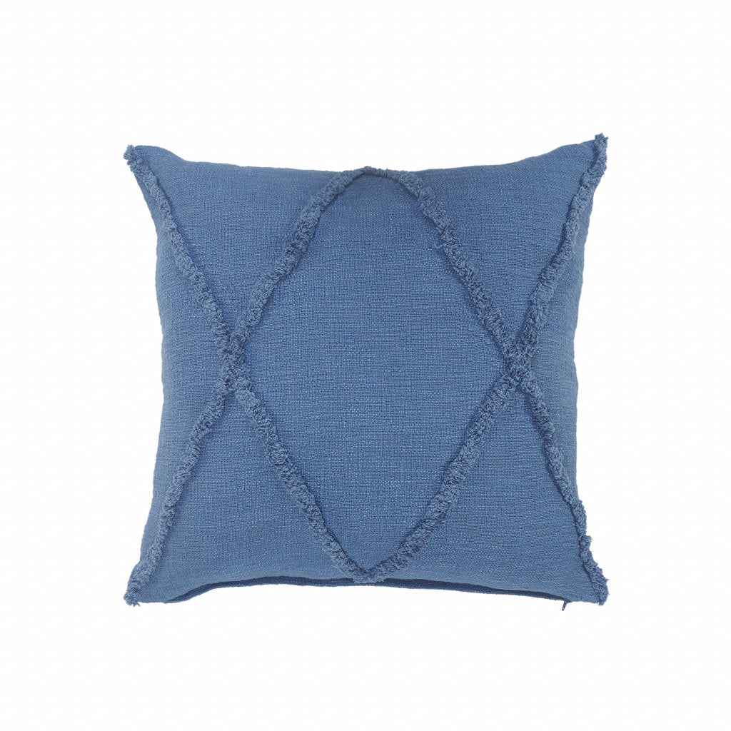 18" X 18" Cobalt Blue 100% Cotton Zippered Pillow