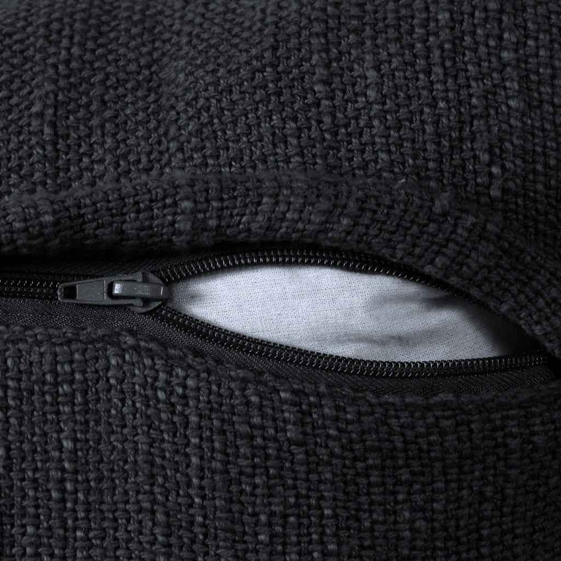 14" X 36" Jet Black 100% Cotton Zippered Pillow