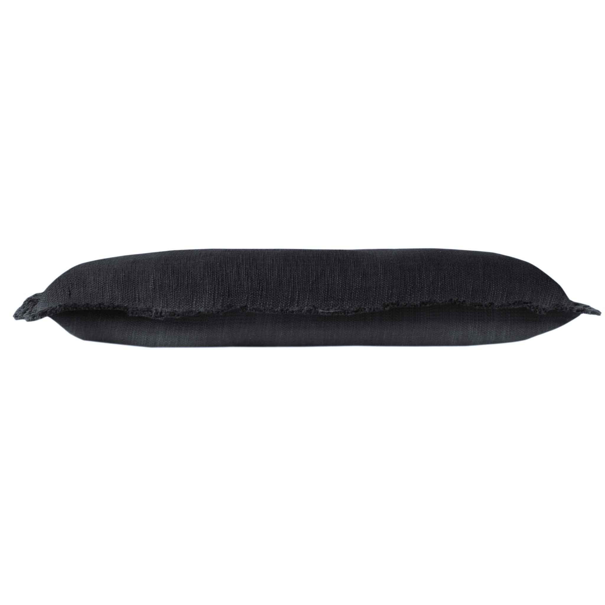 14" X 36" Jet Black 100% Cotton Zippered Pillow