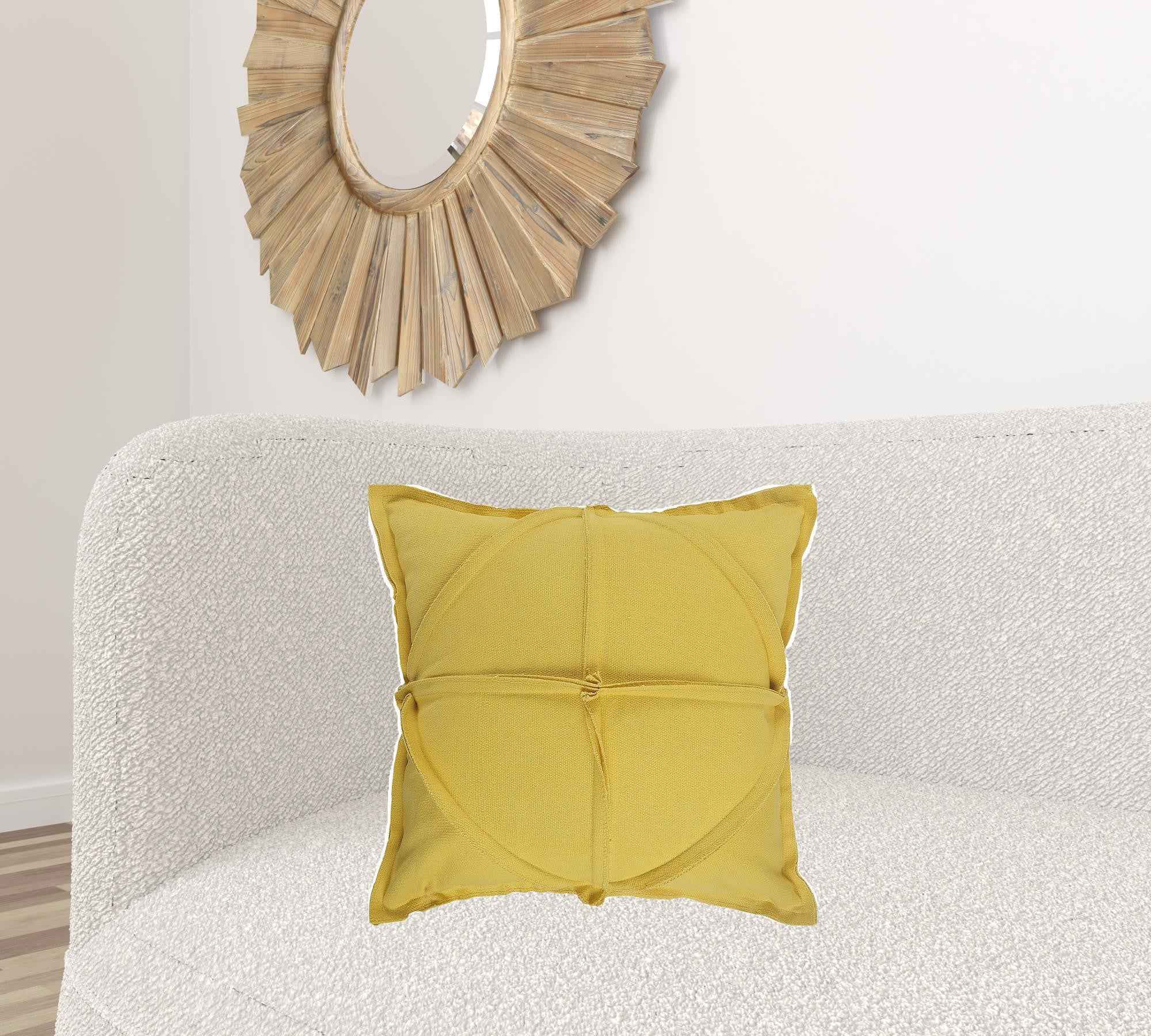 20" X 20" Lemon Cotton Zippered Pillow