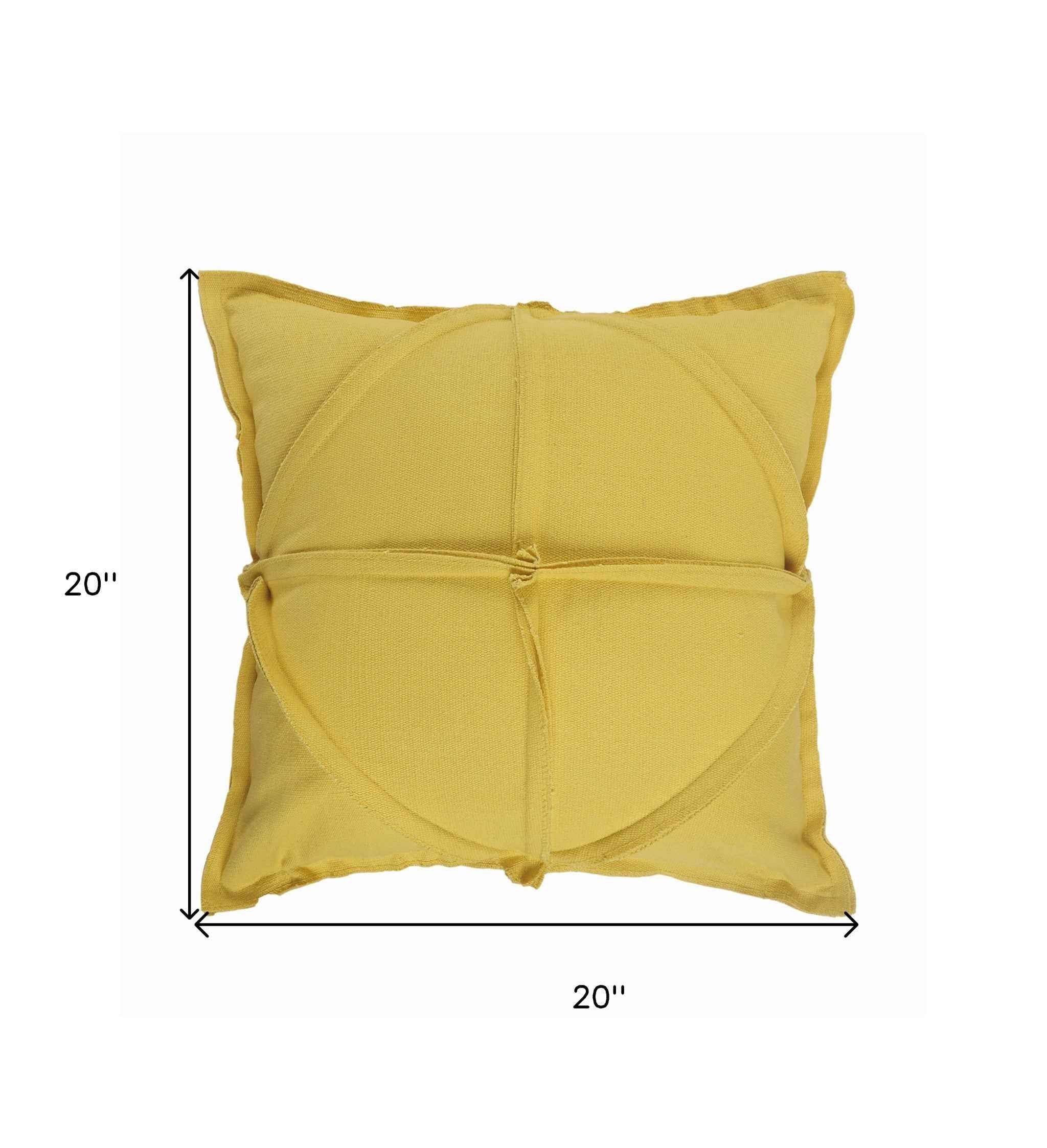 20" X 20" Lemon Cotton Zippered Pillow