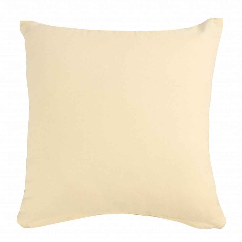 20" X 20" Cream And White 100% Cotton Zippered Pillow
