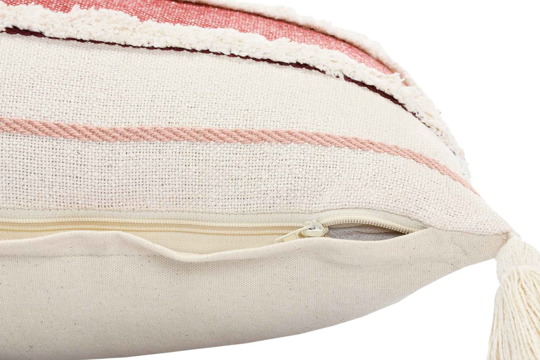 20" X 20" 100% Cotton Striped Zippered Pillow