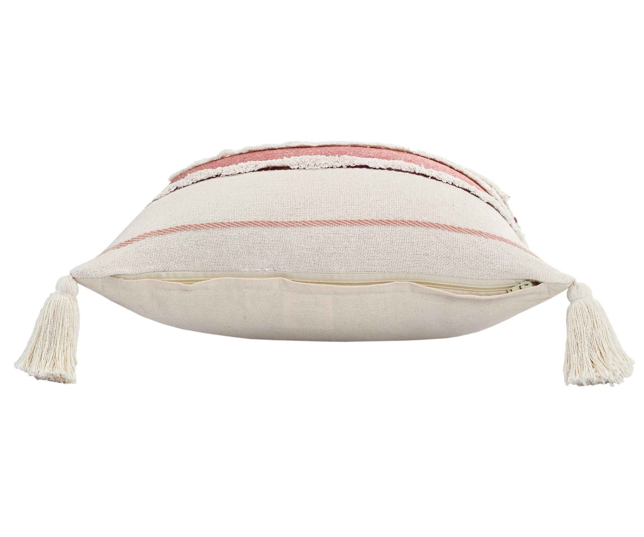 20" X 20" 100% Cotton Striped Zippered Pillow