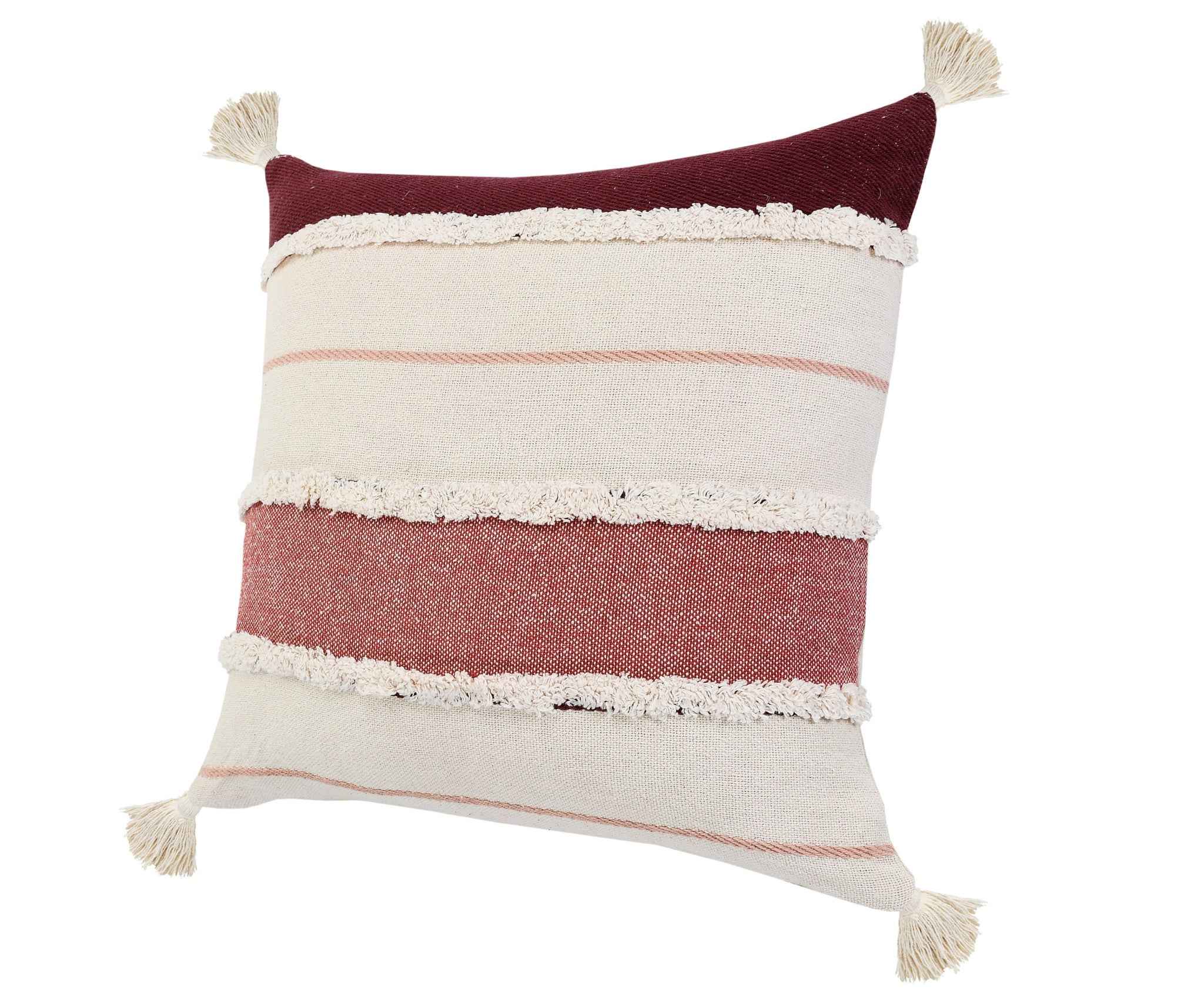 20" X 20" 100% Cotton Striped Zippered Pillow