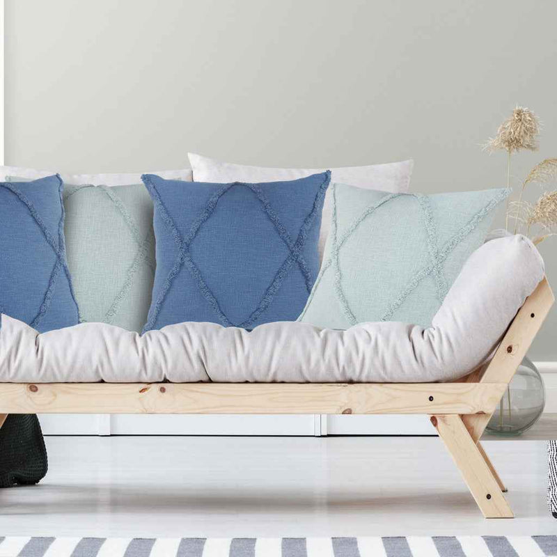 26" X 26" Cobalt Blue 100% Cotton Zippered Pillow