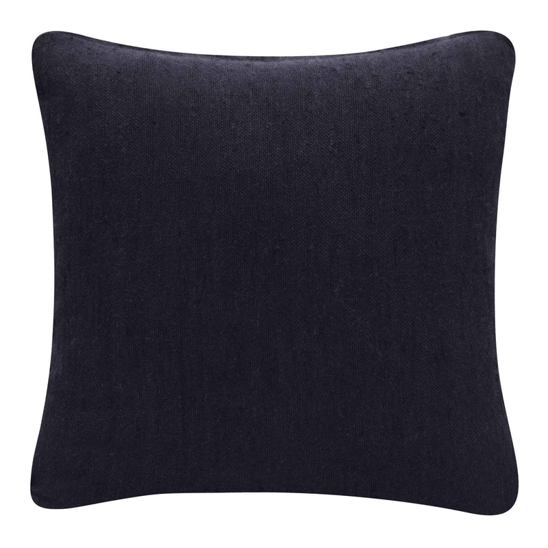20" X 20" Black Linen Zippered Pillow